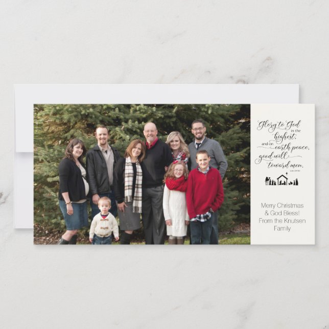 Faire-part Photo de Noël de la Nativité religieuse KJV Verse (Devant)