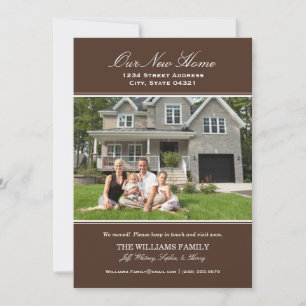 Faire-part Photo de notre nouvelle maison élégante marron