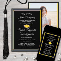 Photo De Parents Black Gold Yellow Graduation