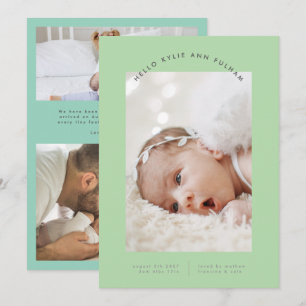 Faire-part photo de petite arche verte rencontre naissance de