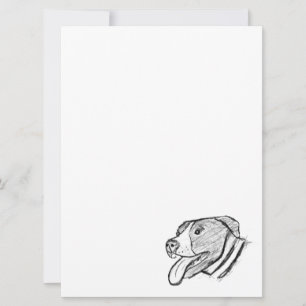 Faire-part photo de pitbull dessiné à la main amateur de chie