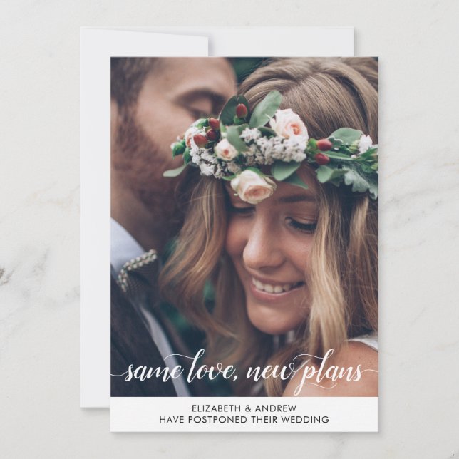 Faire-part Photo de plans neufs d'amour identique de date mod (Devant)