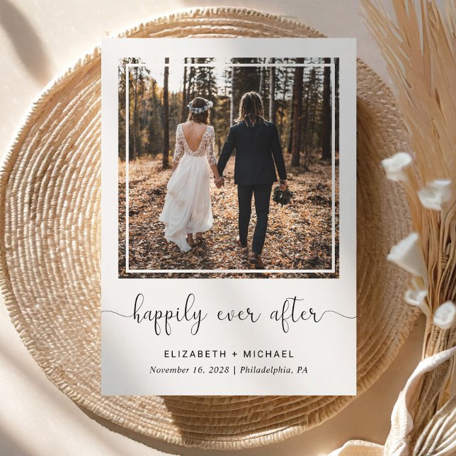 Faire-part Photo de réception de mariage Happily Ever After (An elegant Happily Ever After Party Invitation to set the tone for an unforgettable event)