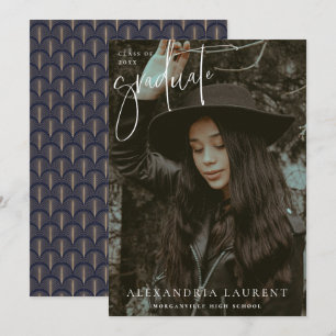 Faire-part Photo de remise de diplôme avec portrait écrit en 