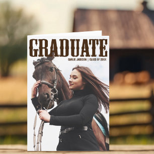 Faire-part Photo de remise de diplôme Country Western Cowgirl
