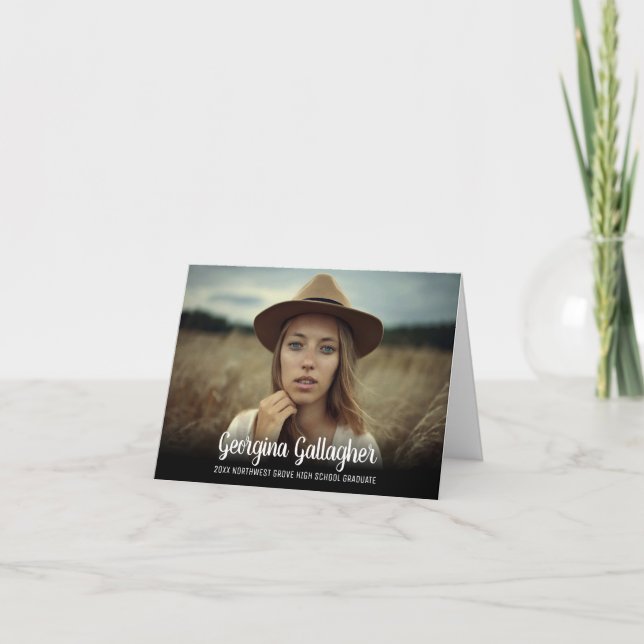 Faire-part Photo de remise de diplôme moderne gras | Nom du d (Devant)