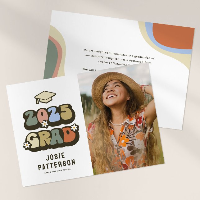 Faire-part Photo de remise de diplôme rétro (Créateur téléchargé)