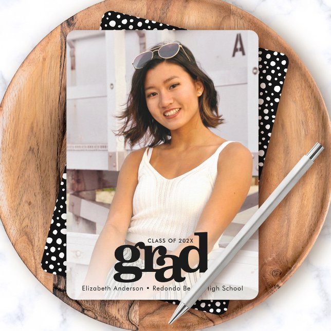 Faire-part Photo de remise de diplôme typographie moderne sim (Créateur téléchargé)