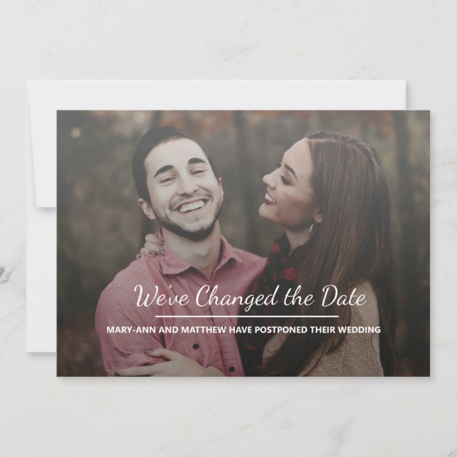 Faire-part photo de report de mariage (Devant)