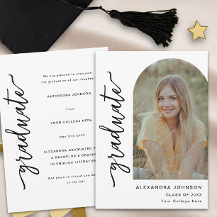 Faire-part Photo de script tendance moderne en arc