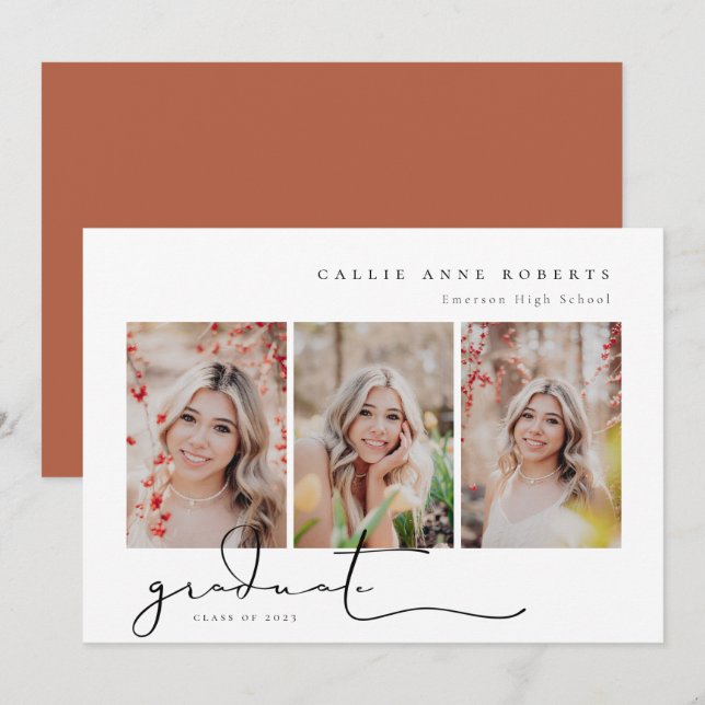 Faire-part Photo d'obtention d'un instantané de script (Devant / Derrière)