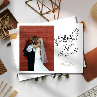 Faire-part photo Doodle Elopement moderne