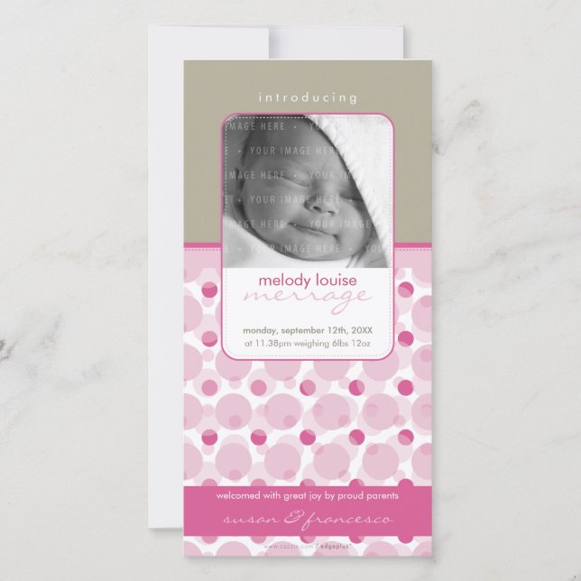 Faire-part PHOTO DOUCE ANNONCES DE NAISSANCE :: Bonjour bébé  (Devant)
