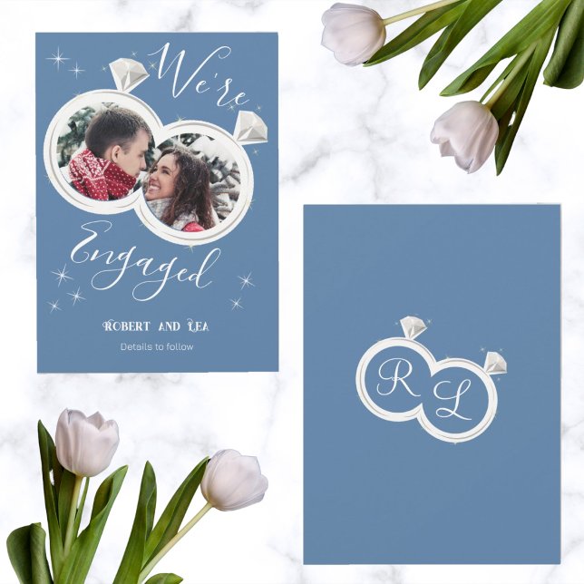 Faire-part Photo du fiançailles Ring Couple Nous sommes engag (Créateur téléchargé)