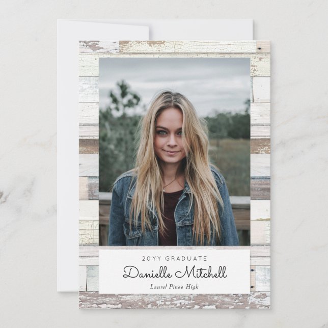 Faire-part photo en bois épais (Devant)