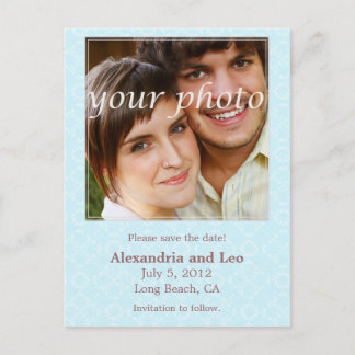 Faire-part Photo Enregistrer la date Carte postale - aqua