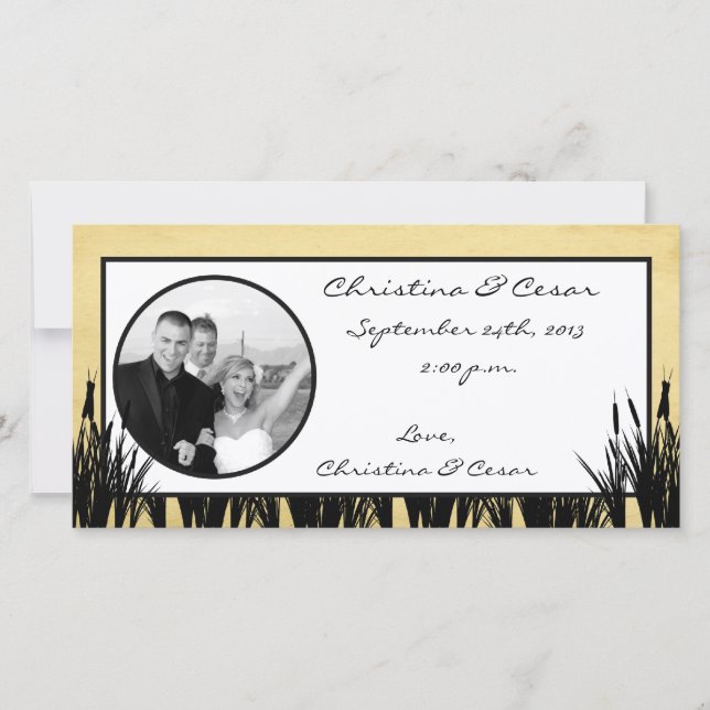 faire-part photo Fiançailles 4x8 Cattail/Dragonfl (Devant)