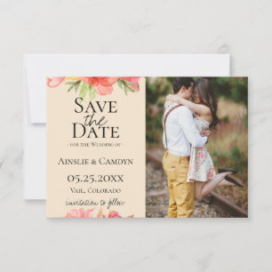 Faire-part Photo florale maladroite Enregistrer la date