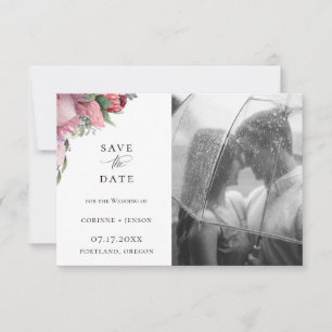 Faire-part Photo Florale Protea Exotique Enregistrer La Date