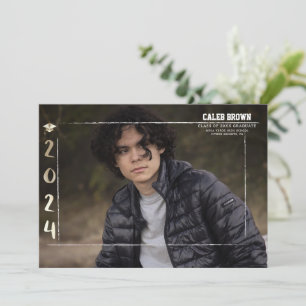 Faire-part photo Gold 2024 Grad Graduation