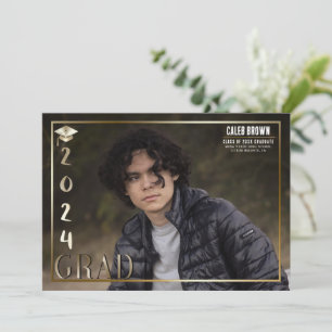 Faire-part photo Gold 2024 Grad Graduation