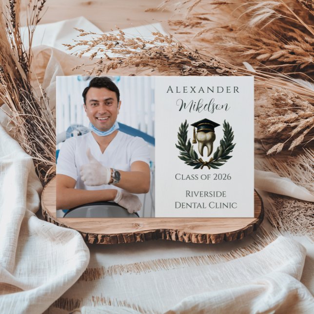 Faire-part Photo Gold Laurel Tooth Graduation Party (Créateur téléchargé)