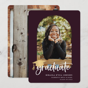 Faire-part photo Jouer Script Graduation