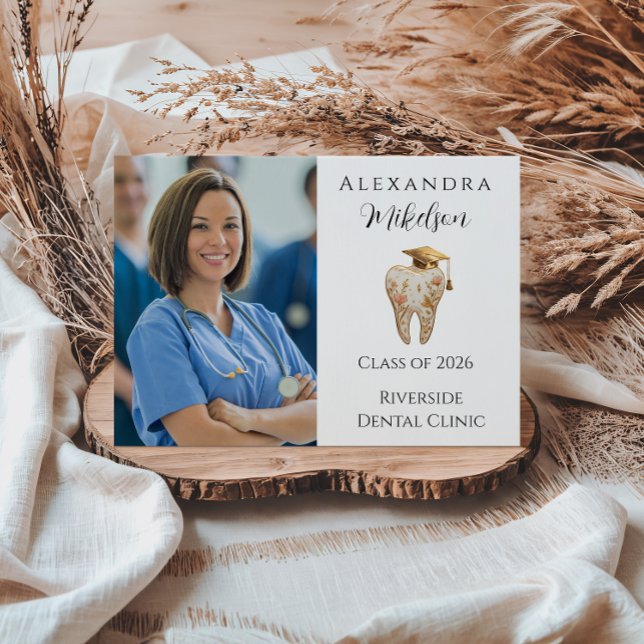 Faire-part Photo Kintsugi Floral Tooth Graduation Party (Créateur téléchargé)