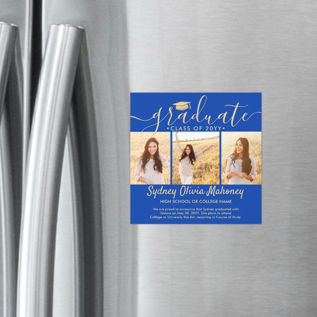 Faire-part photo Magnetic Blue & Gold (Créateur téléchargé)