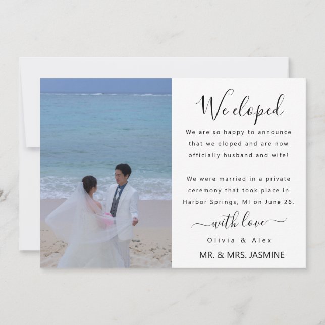 Faire-part Photo mariage (Dos)