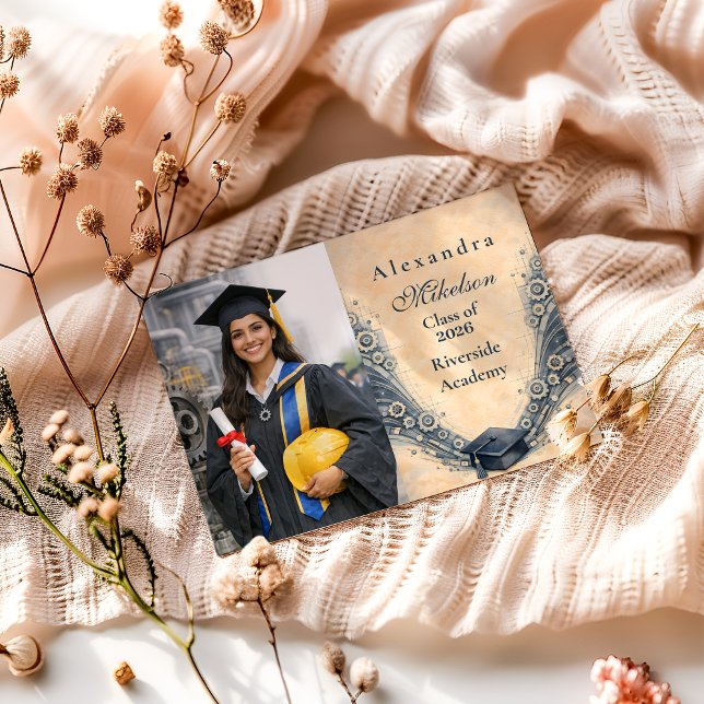 Faire-part Photo Mechanical Engineering Graduate Party (Créateur téléchargé)