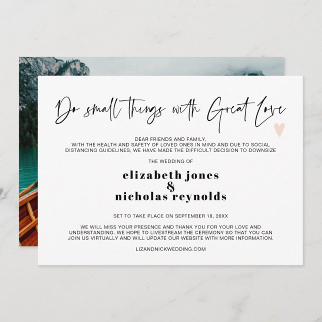 Faire-part photo Micro Mariage téléchargé (Devant / Derrière)