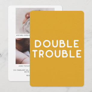 Faire-part Photo minimaliste de bébé jaune doré moderne naiss