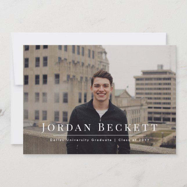 Faire-part photo minimaliste de graduation (Devant)