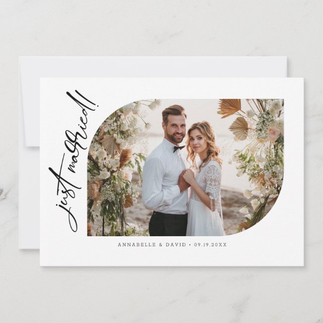 Faire-part Photo minimaliste juste mariée (Devant)