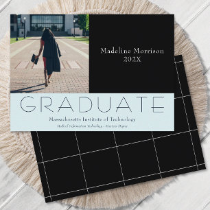 Faire-part Photo moderne Black Aqua