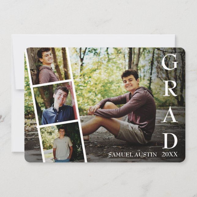 Faire-part Photo moderne Collage Film Strip Graduation Announ (Devant)