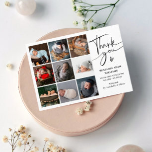 Faire-part Photo moderne Collage Merci naissance