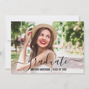 Faire-part Photo Moderne de la tendance Script Graduation
