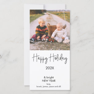 Faire-part Photo moderne Joyeuses Fêtes de Noël Photocard