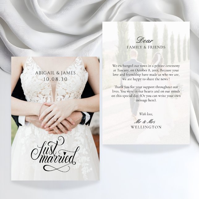 Faire-part Photo moderne juste mariée (Créateur téléchargé)