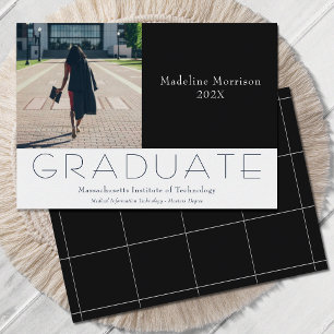 Faire-part Photo moderne noir blanc