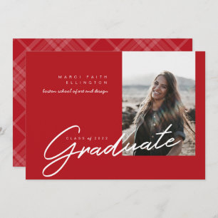 Faire-part Photo moderne Red Graduate
