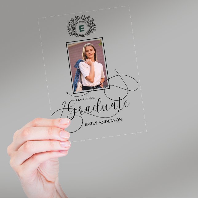 Faire-part photo Monogramme 2025 (Monogram 2025 Graduation Photo Announcement)
