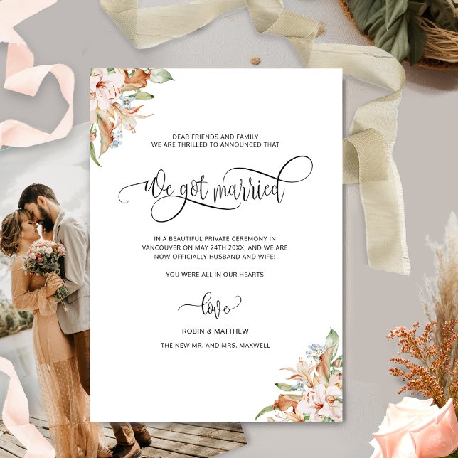 Faire-part Photo : Nous nous sommes mariés, Mariage de Earthy (Créateur téléchargé)