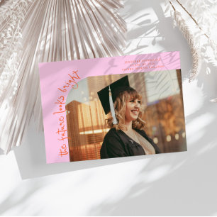 Faire-part Photo orange rose vif courbe du brillant avenir