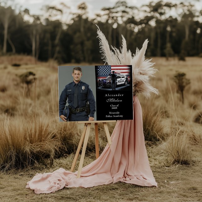 Faire-part Photo Patriotic Police Officer Graduation (Créateur téléchargé)