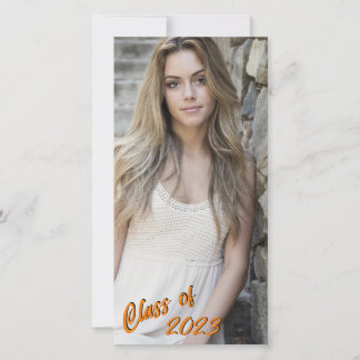 Faire-part Photo personnalisée Classe longue et mince Orange
