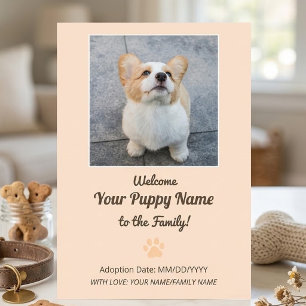 Faire-part Photo personnalisée d'adoption d'un nouveau chien 