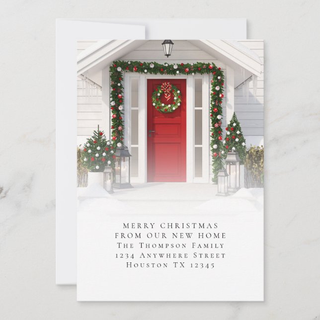 Faire-part Photo personnalisée Joyeux Noël Nouveau Accueil (Devant)